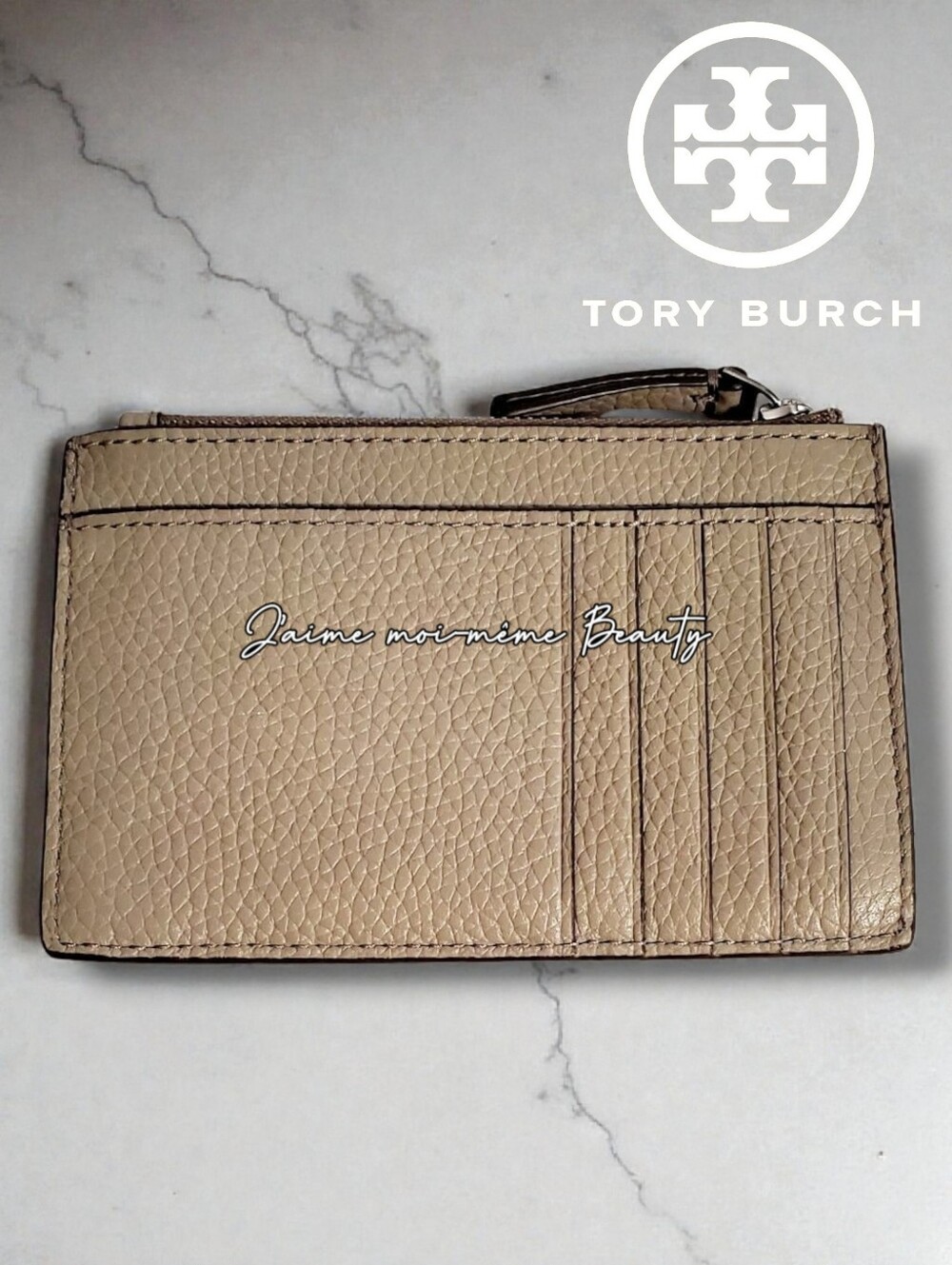 Tory Burch Slim Wallet French Gray With Silver Hardware - New - Picture 3 of 5